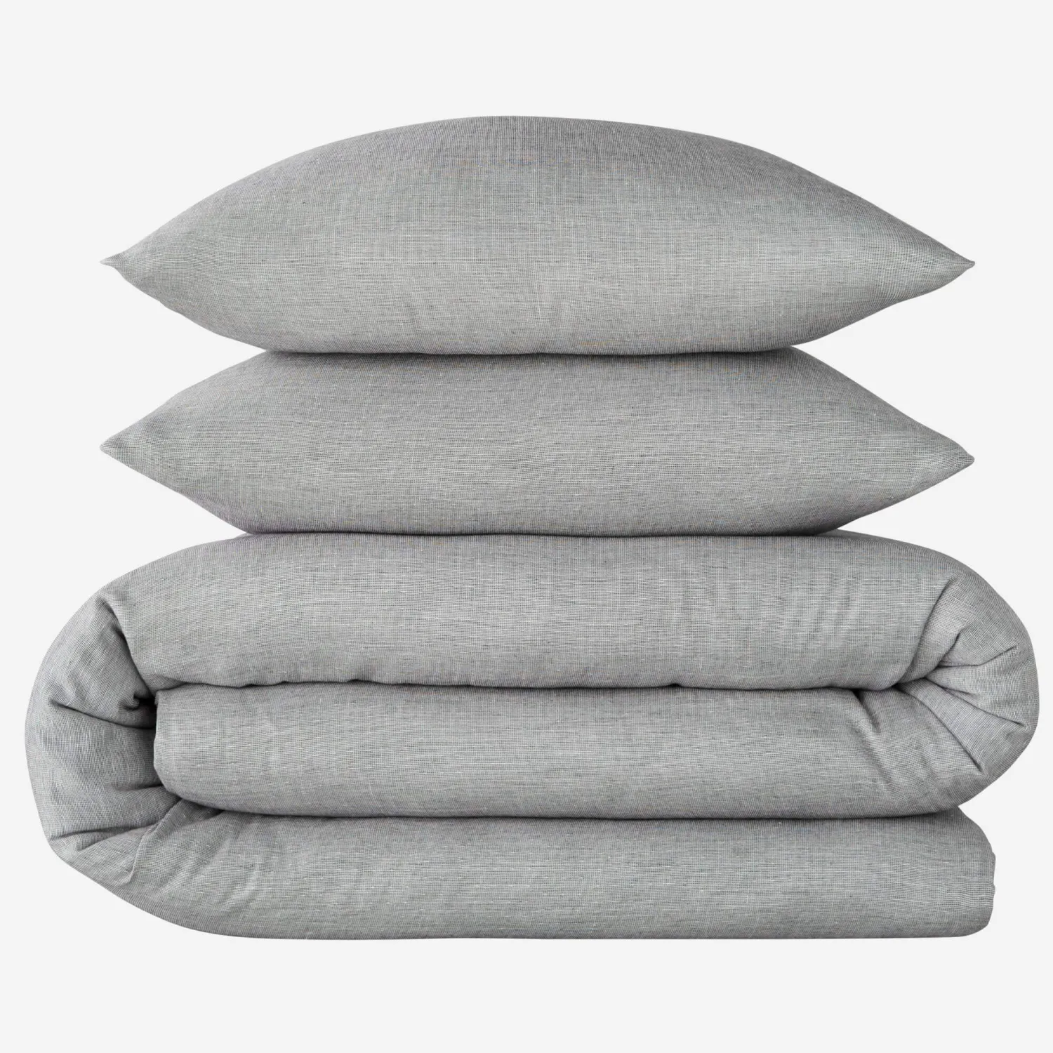 Parure de lit en gaze de coton - 220 x 240 cm - Gris