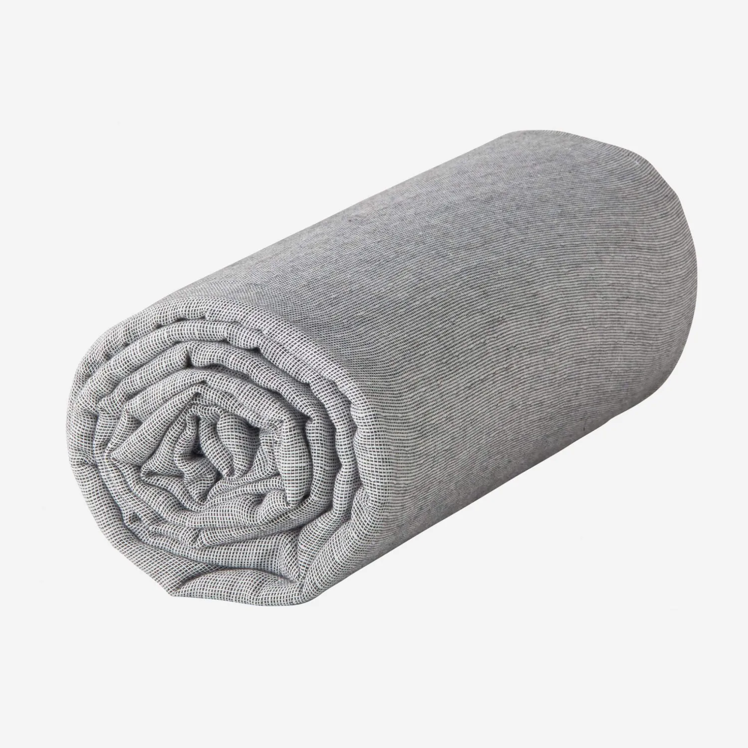 Drap housse en gaze de coton - 160 x 200 cm - Gris