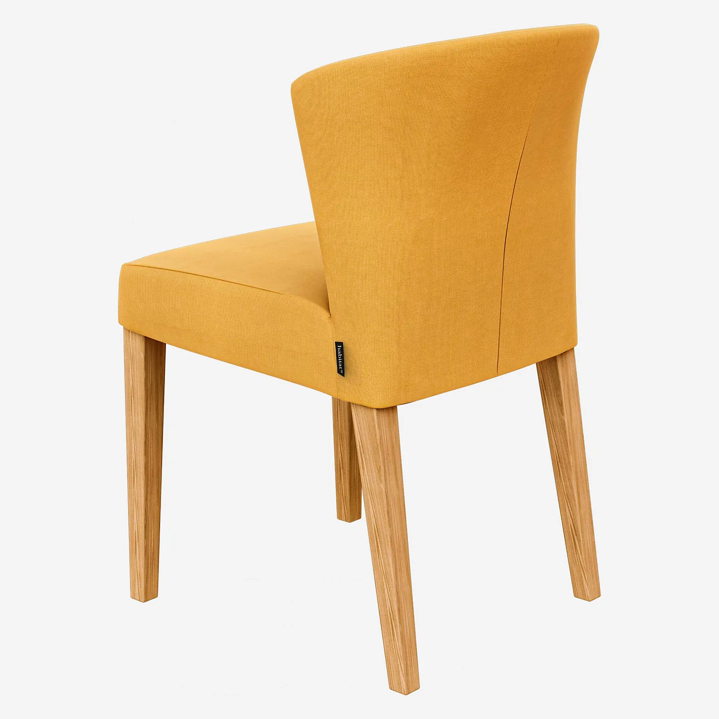Stuhl mit Stoffbezug - Gelb - Stuhlbeine aus Eiche - 5