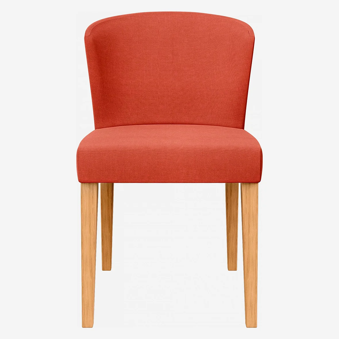 Lot de 2 chaises en tissu - Orange - Pieds chêne - 4