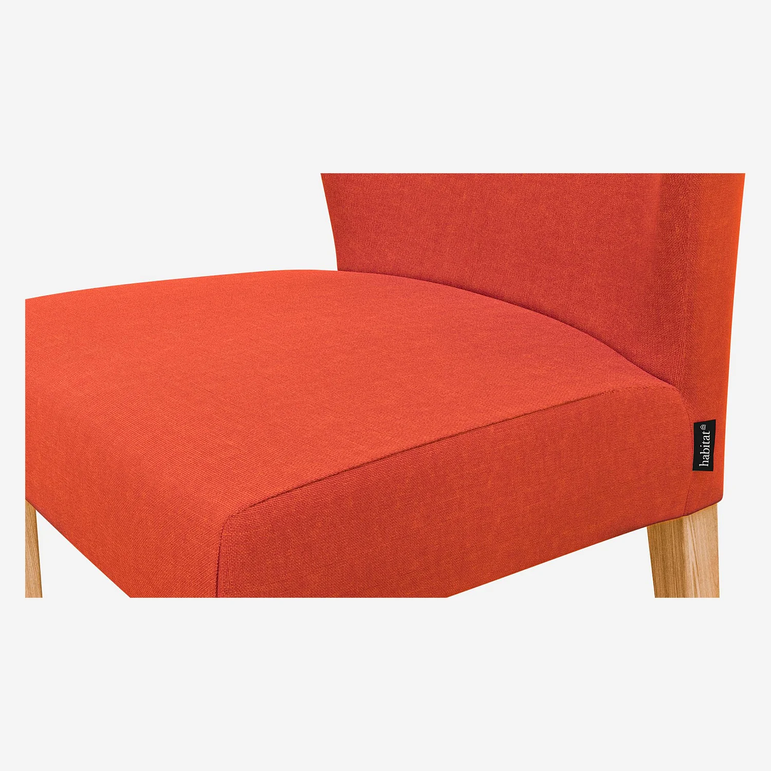 Lot de 2 chaises en tissu - Orange - Pieds chêne - 5