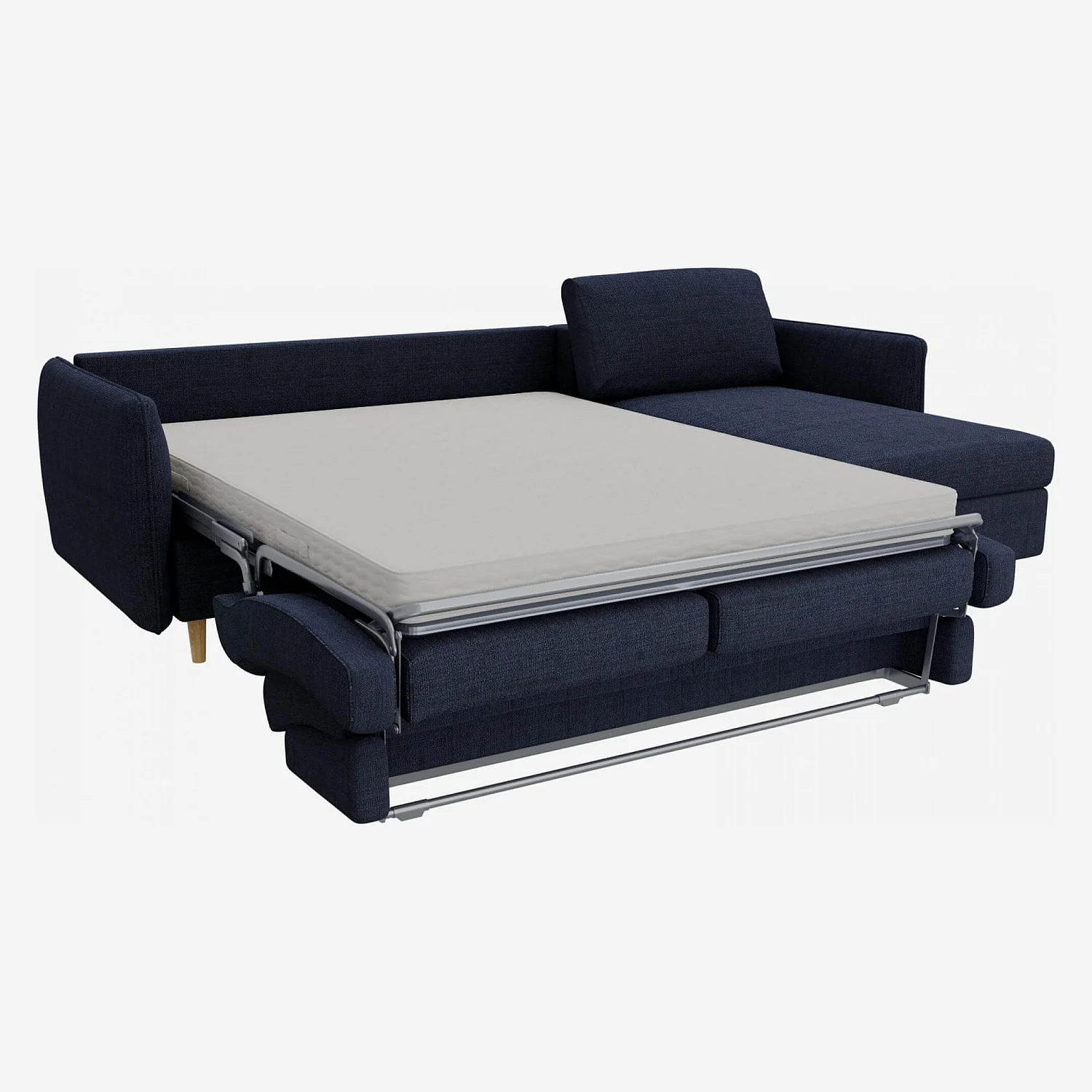 Sofá cama rinconera 3 plazas en tejido - Azul - 4