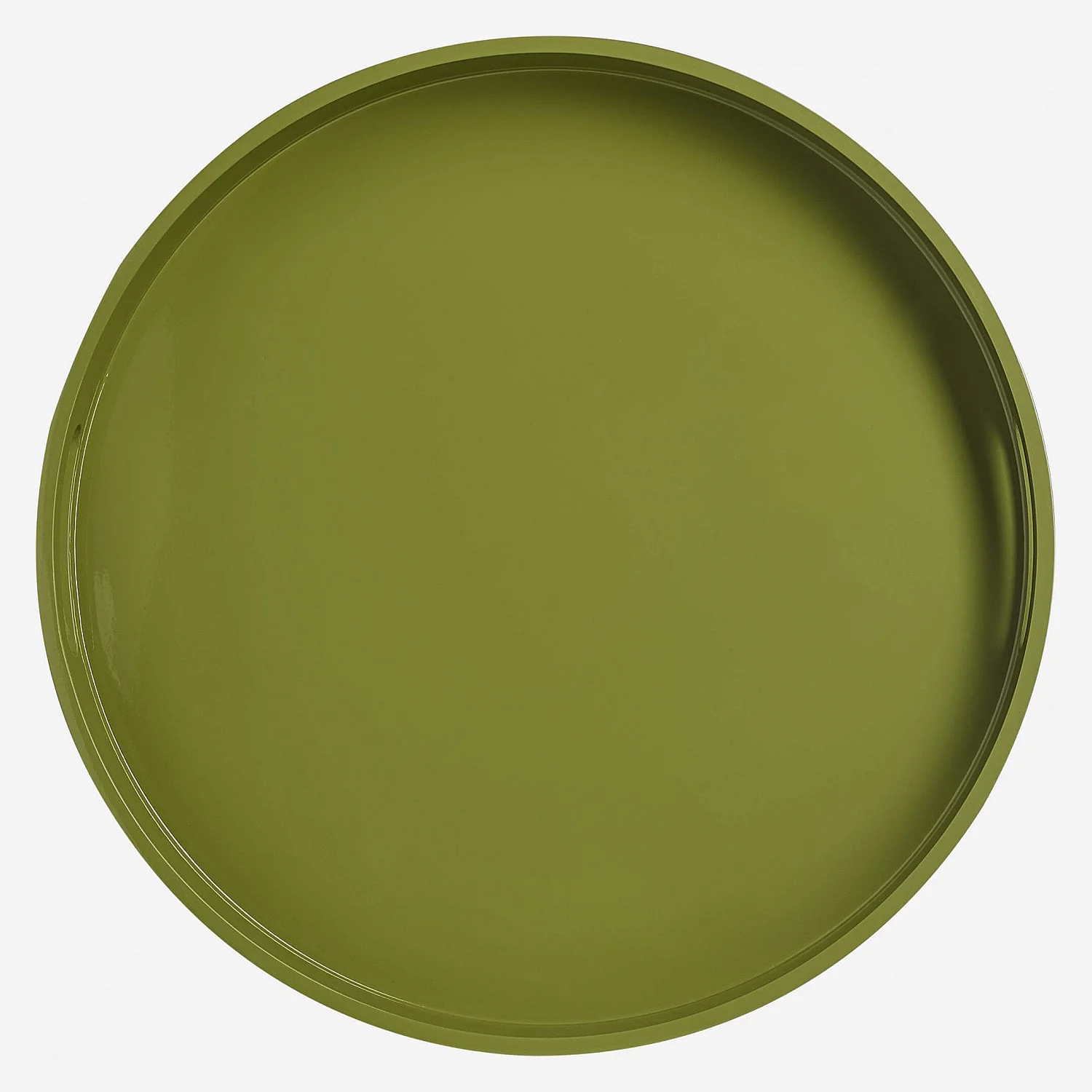 Lacquered round tray - 45 cm - Green - 1