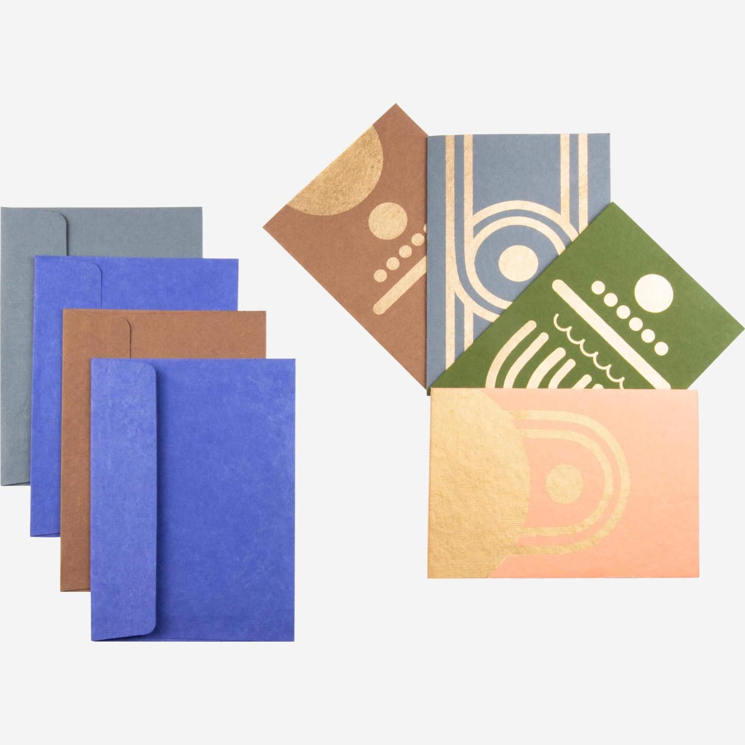 Lot de 4 cartes avec enveloppes - Design by Floriane Jacques