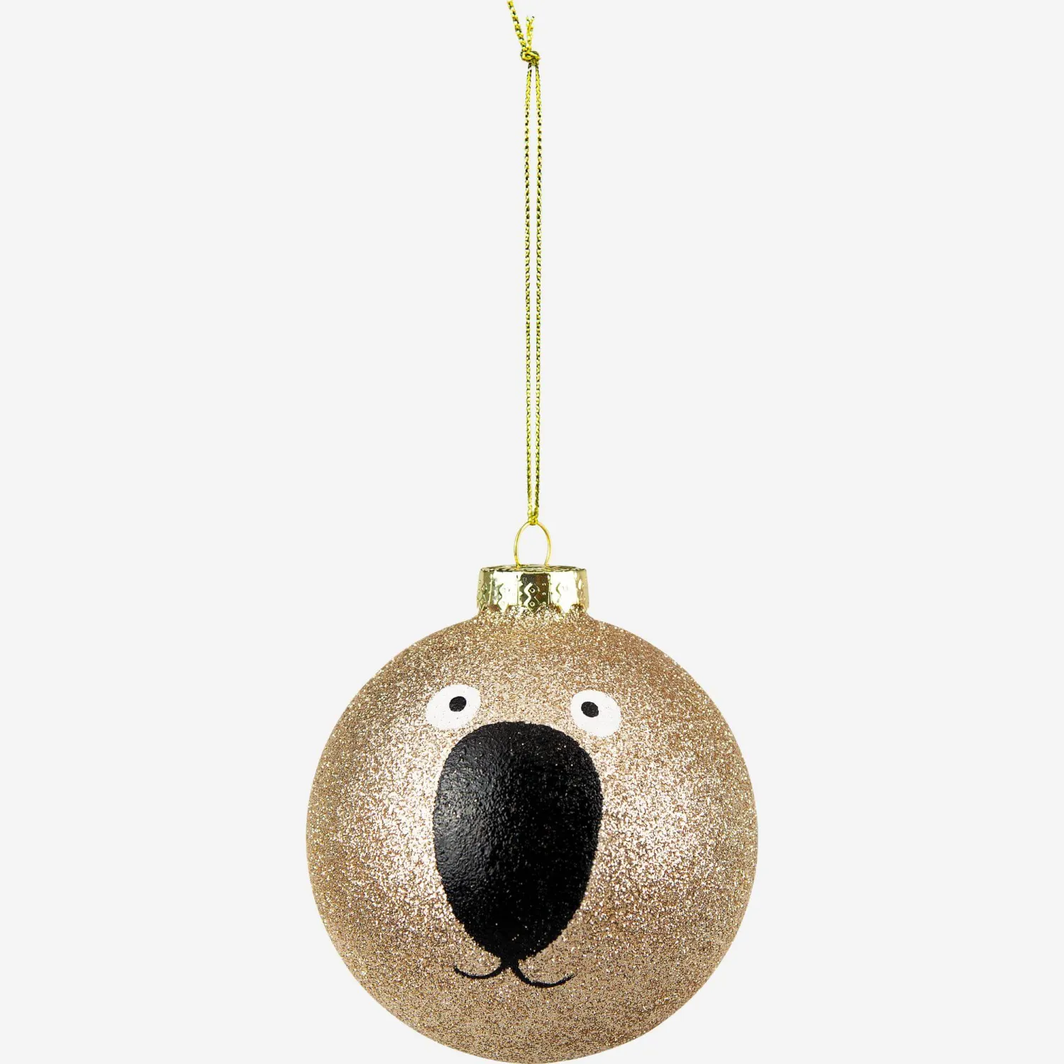 Décoration de Noël - Boule koala en verre à accrocher - Doré