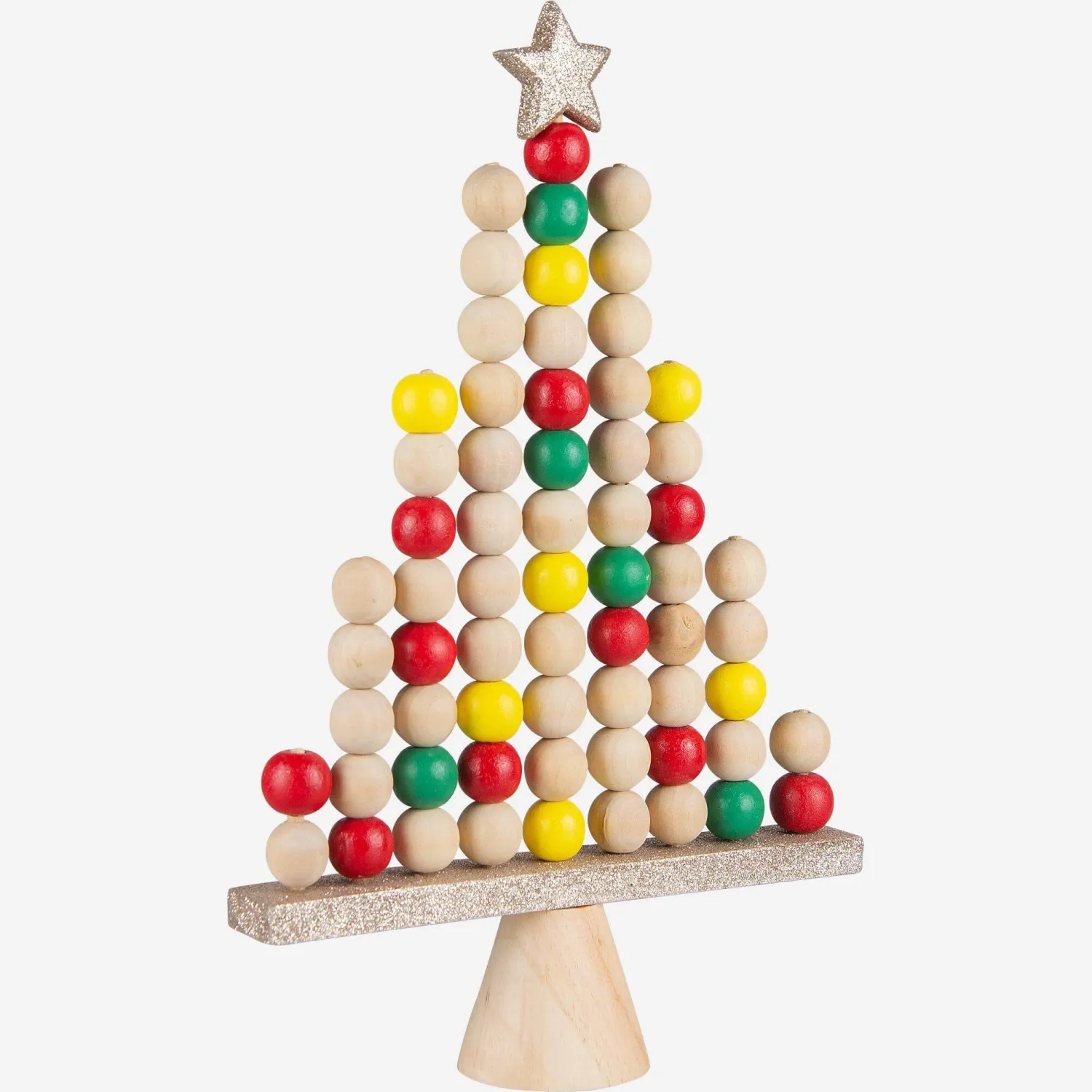 Décoration de Noël - Sapin en bois à poser - Multicolore
