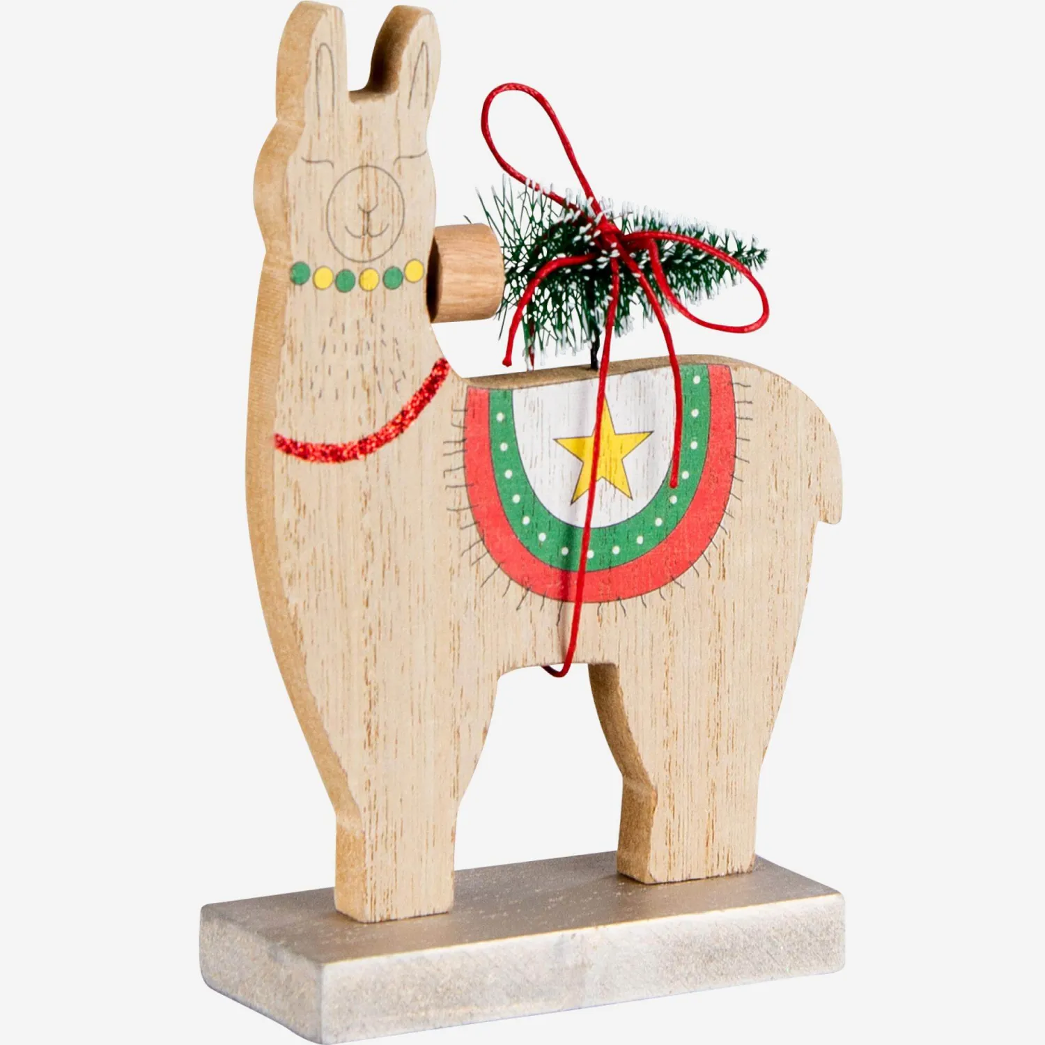 Décoration de Noël - Lama en bois à poser