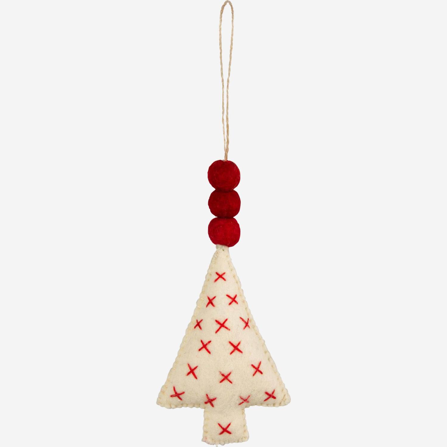 Décoration de Noël - Sapin en feutre à accrocher