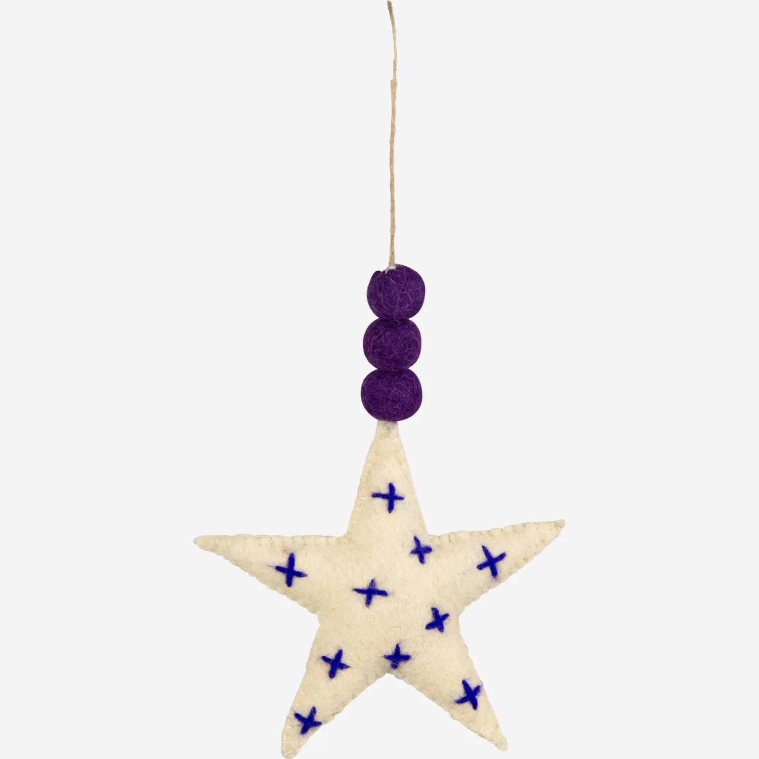 Decoración navideña - Estrella de fieltro para colgar