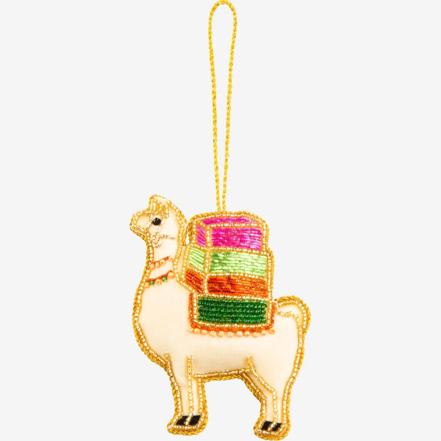 Weihnachtsschmuck - Lama aus Samt zum Aufhängen