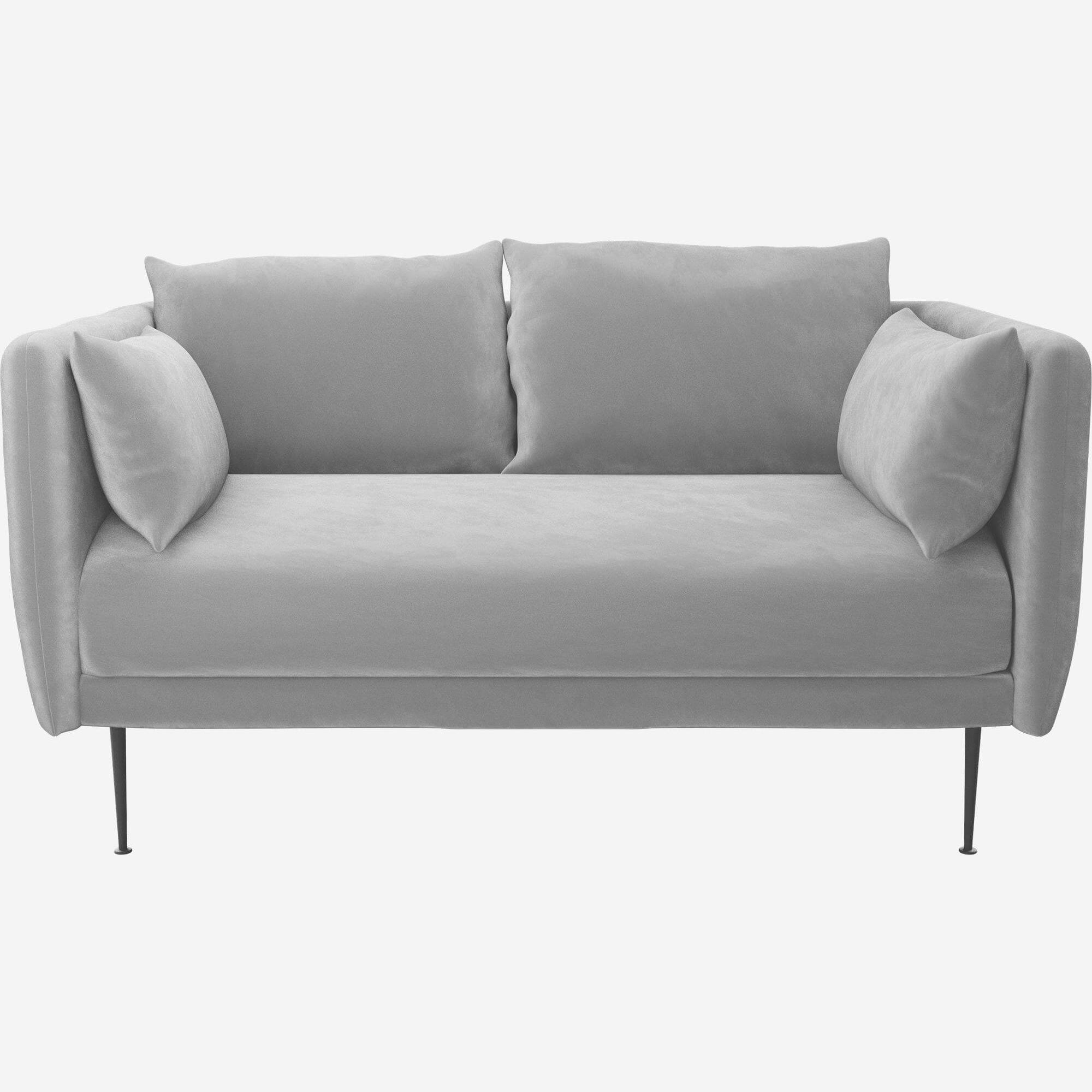 2-Sitzer-Sofa aus Samt - Grau