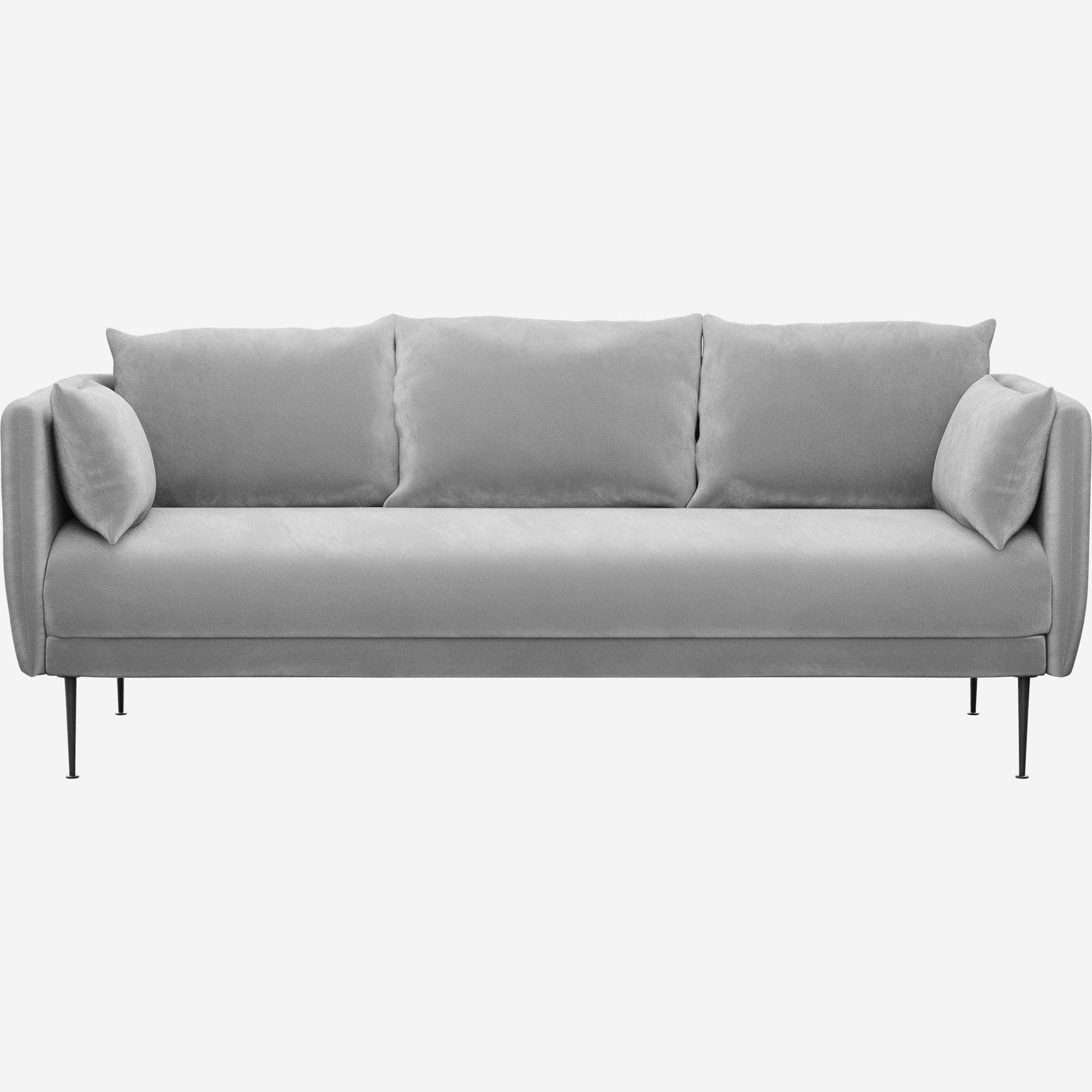 3-Sitzer-Sofa aus Samt - Grau