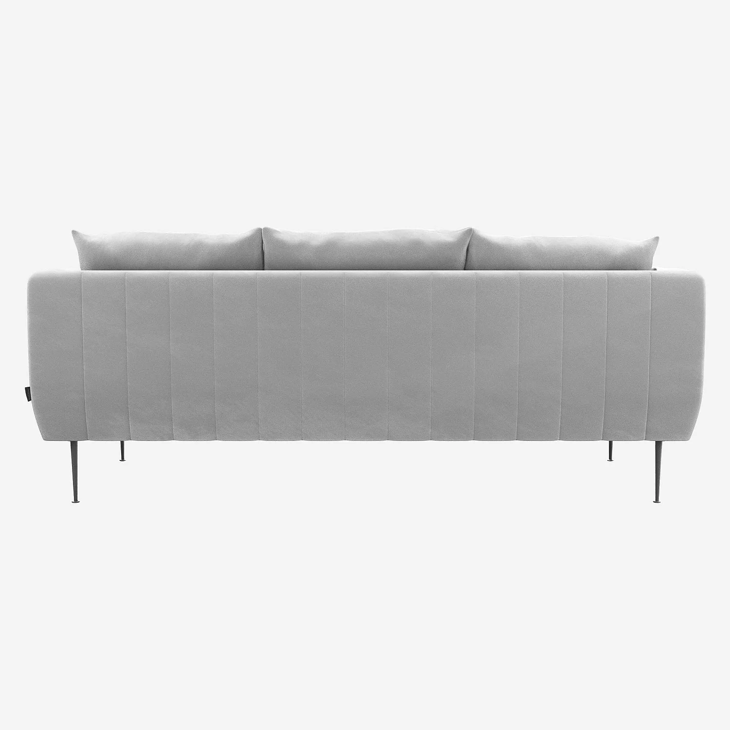 Canapé 3 places en velours - Gris - 4