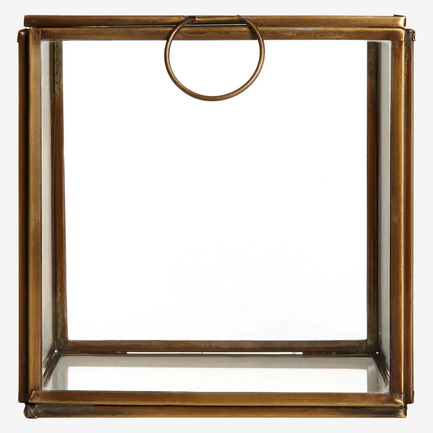 Boîte carré en verre - 13 x 13 x 13 cm – Transparent et doré - 6