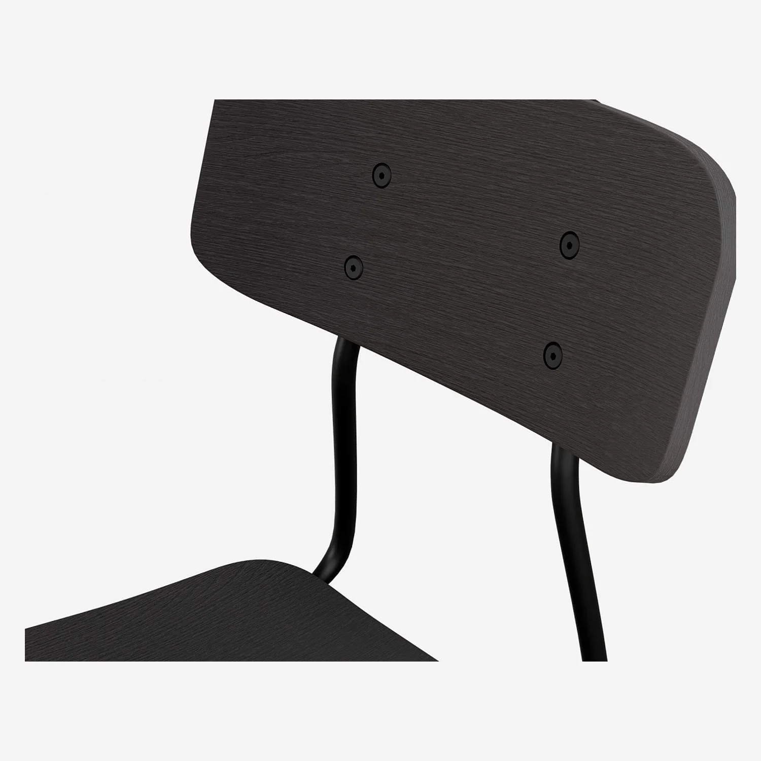 Chaise en chêne et pieds en acier laqué - Noir - 2