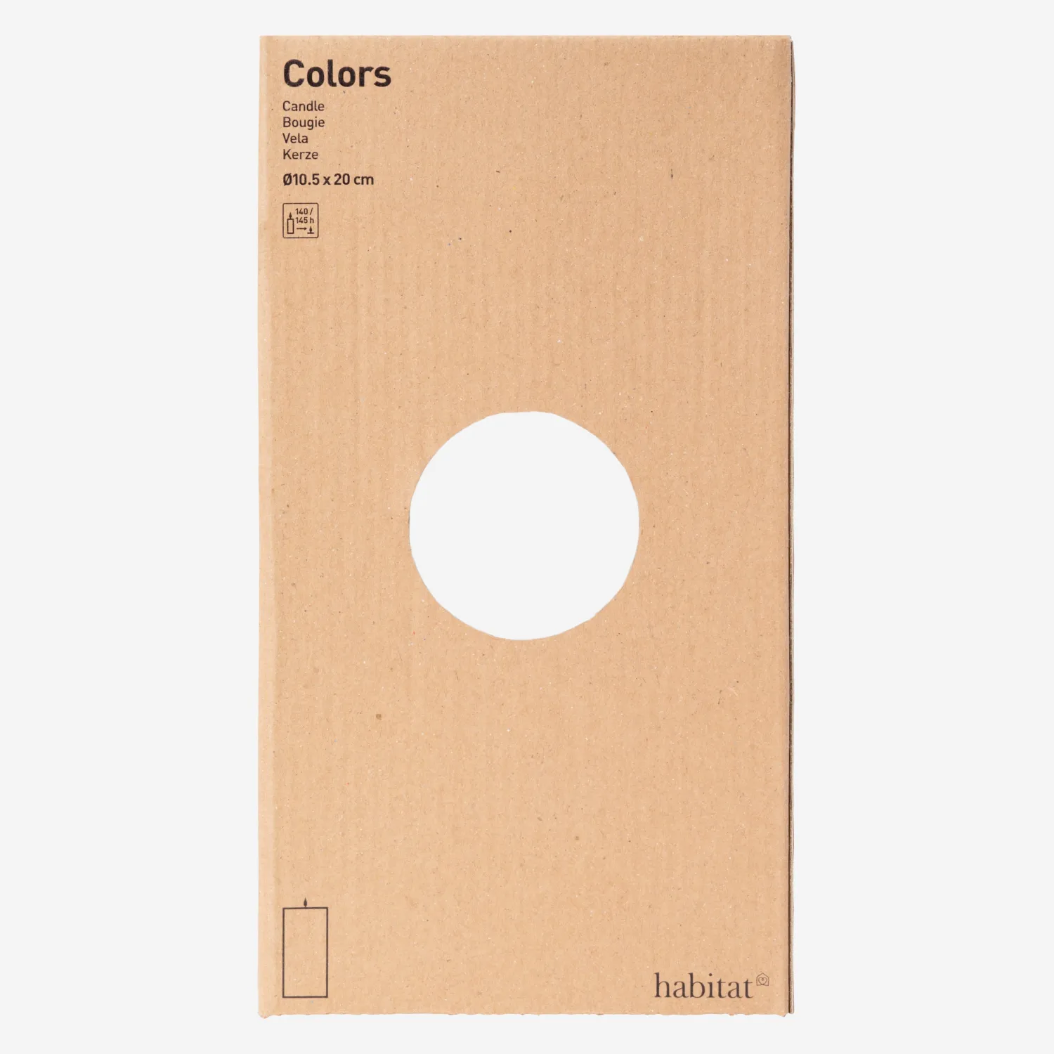 Bougie cylindrique - 10,5 x 20 cm - Blanc - 2