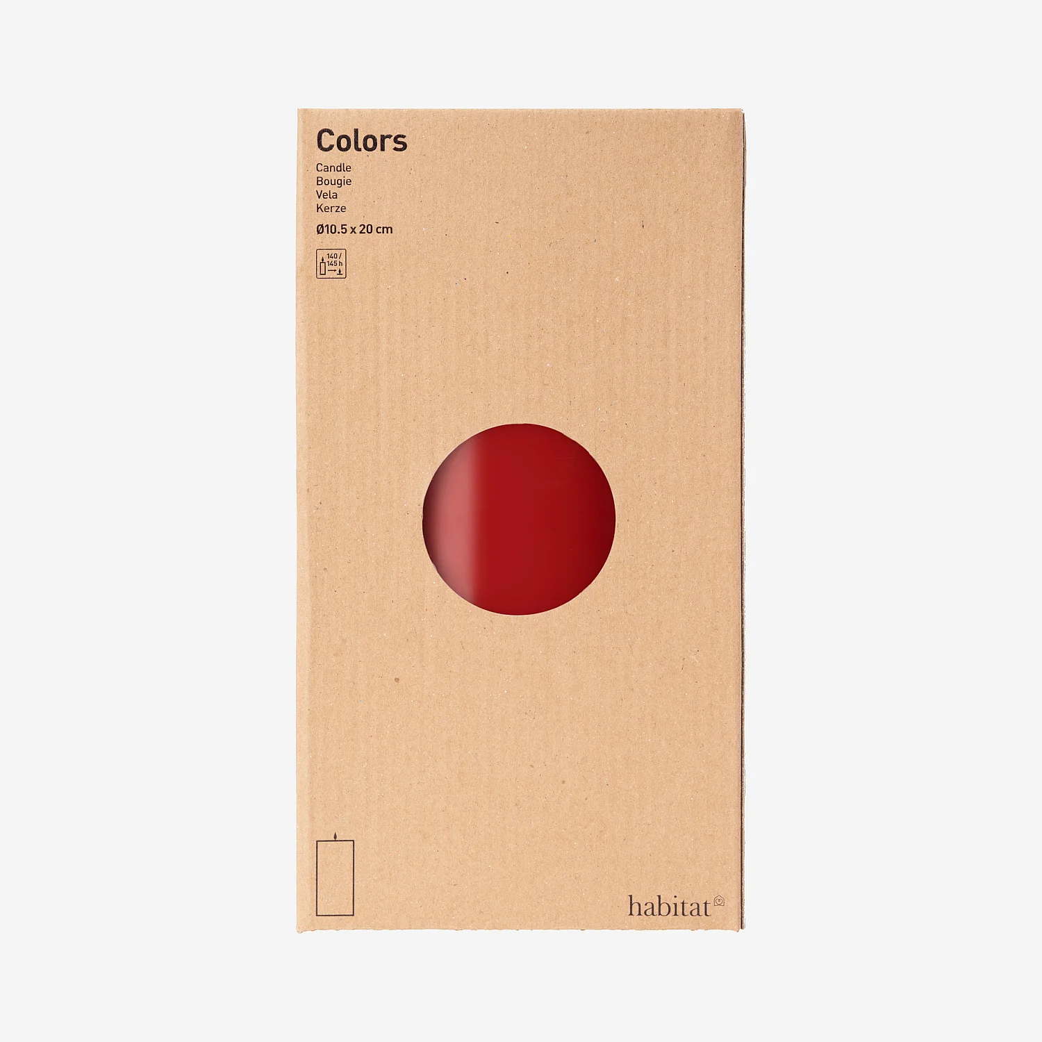 Bougie cylindrique - 10,5 x 20 cm - Rouge - 3