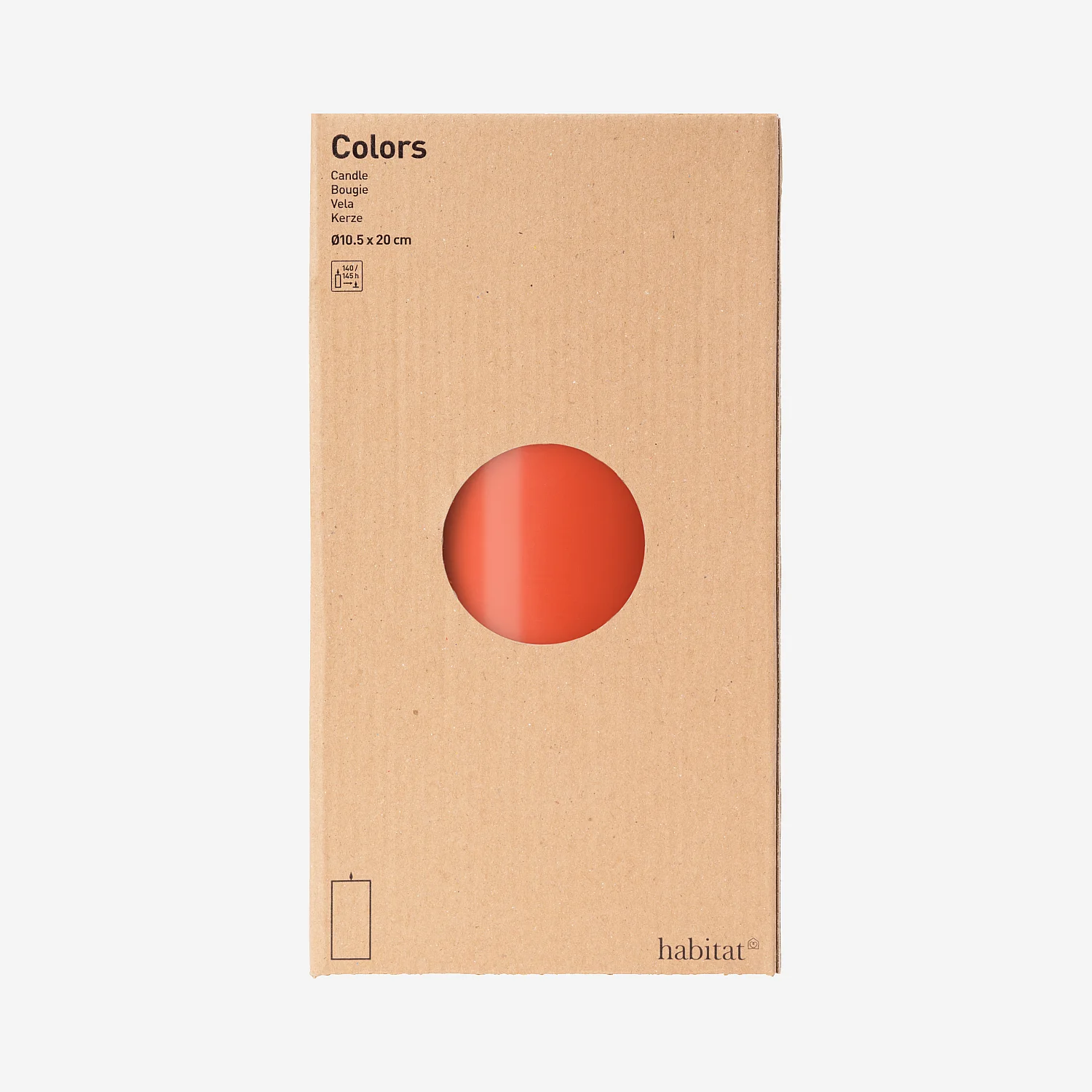 Bougie cylindrique - 10,5 x 20 cm - Corail - 3