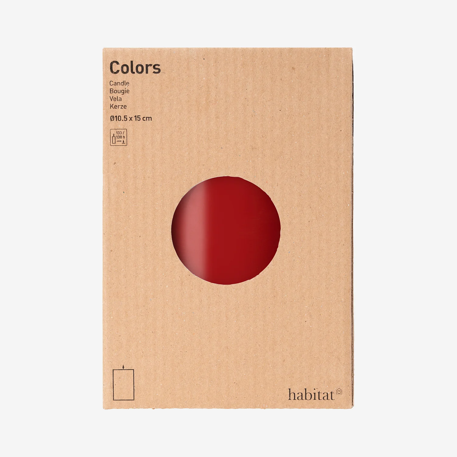 Bougie cylindrique - 10,5 x 15 cm - Rouge - 4