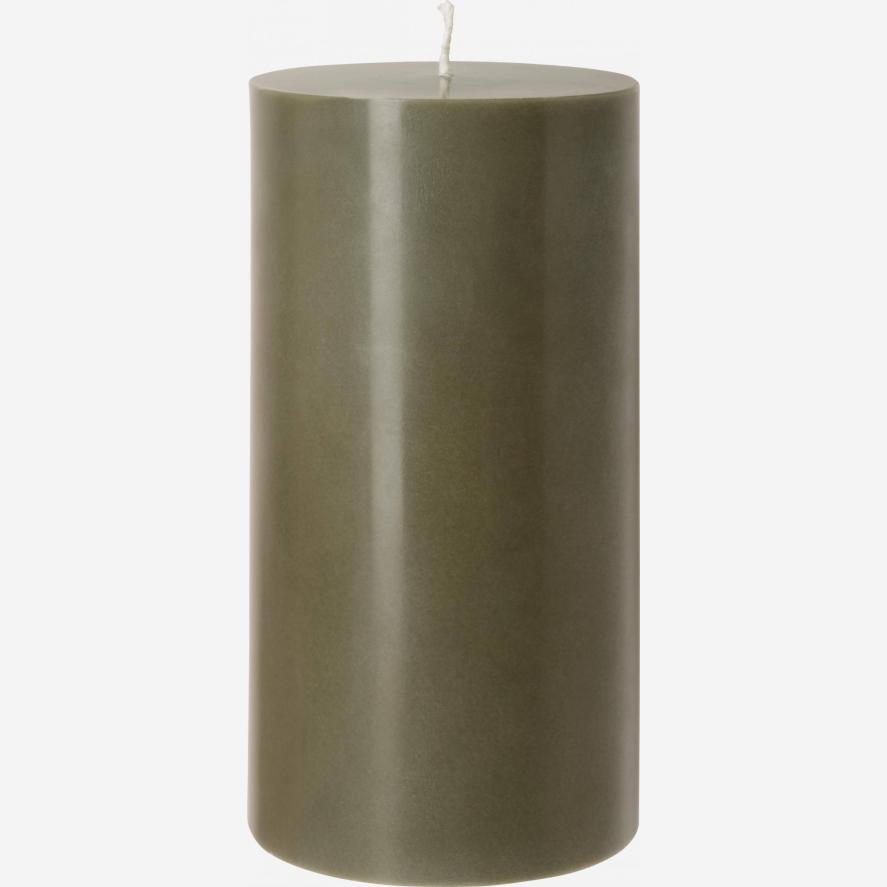 Cylindrical candle - 7.5 x 15 cm - Khaki