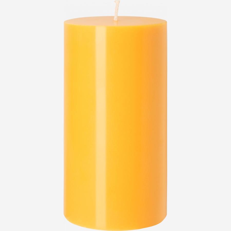 Cylindrical candle - 7.5 x 15 cm - Yellow