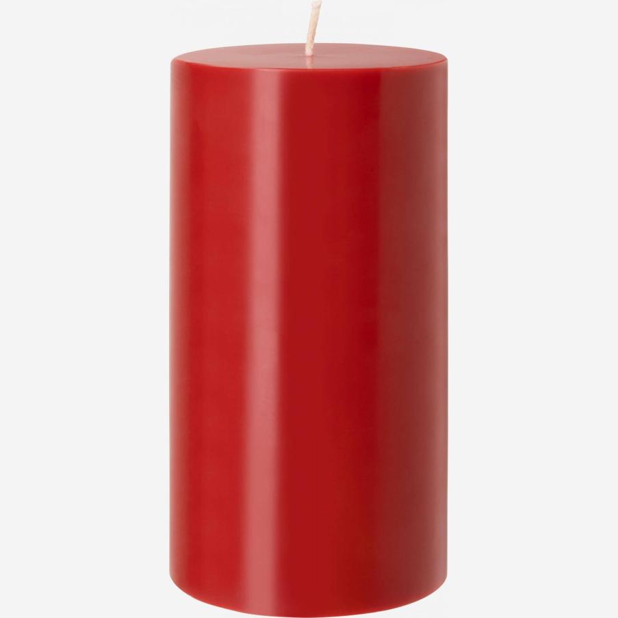 Cylindrical candle - 7.5 x 15 cm - Red