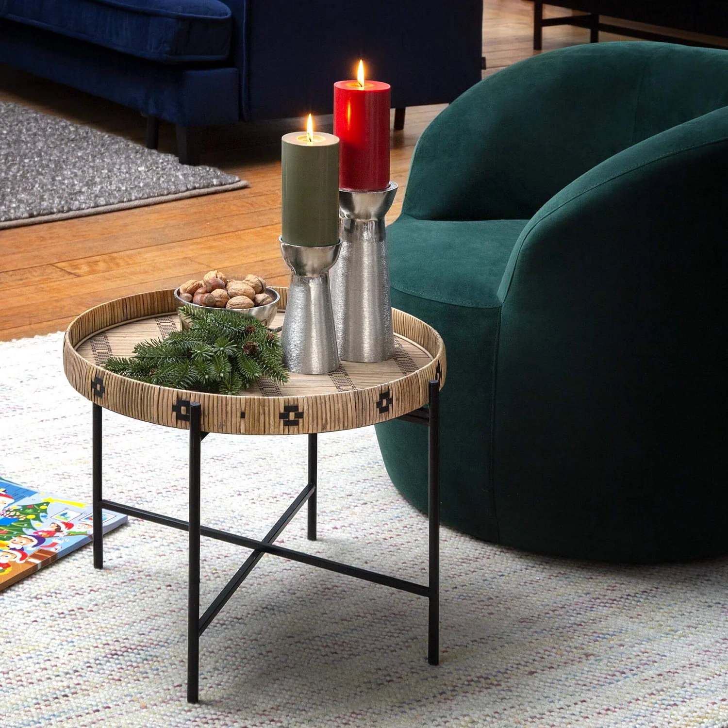 Bougie cylindrique - 7,5 x 15 cm - Rouge - 3