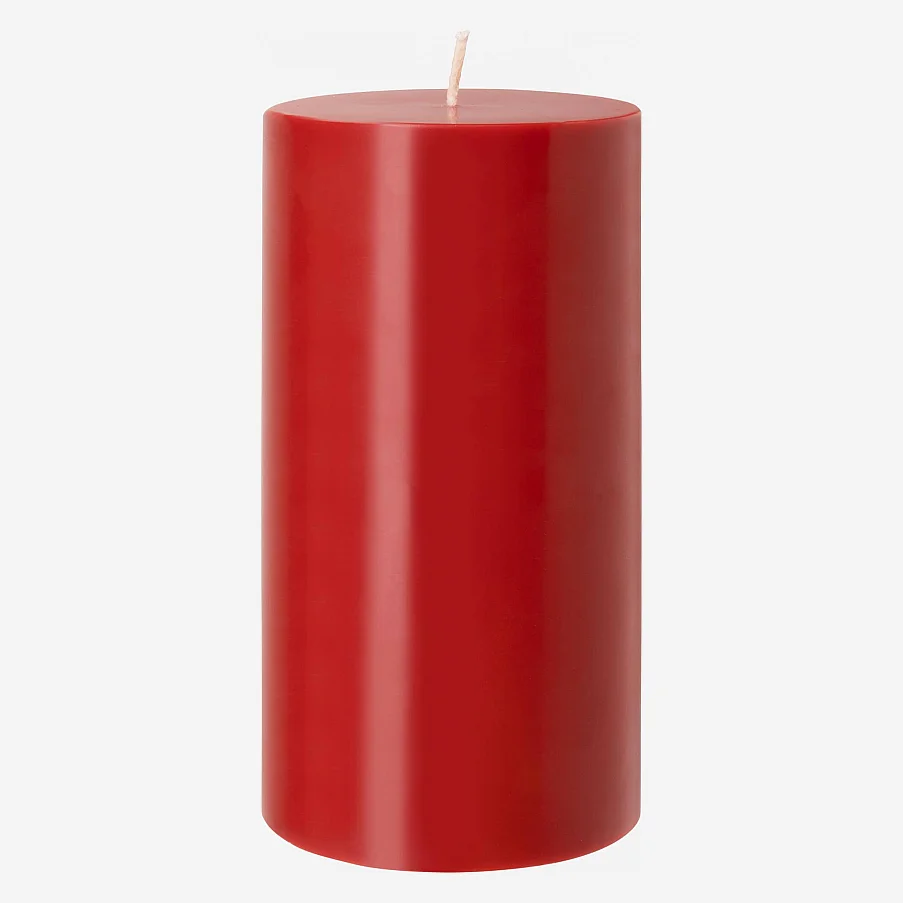 Bougie cylindrique - 7,5 x 15 cm - Rouge - 1