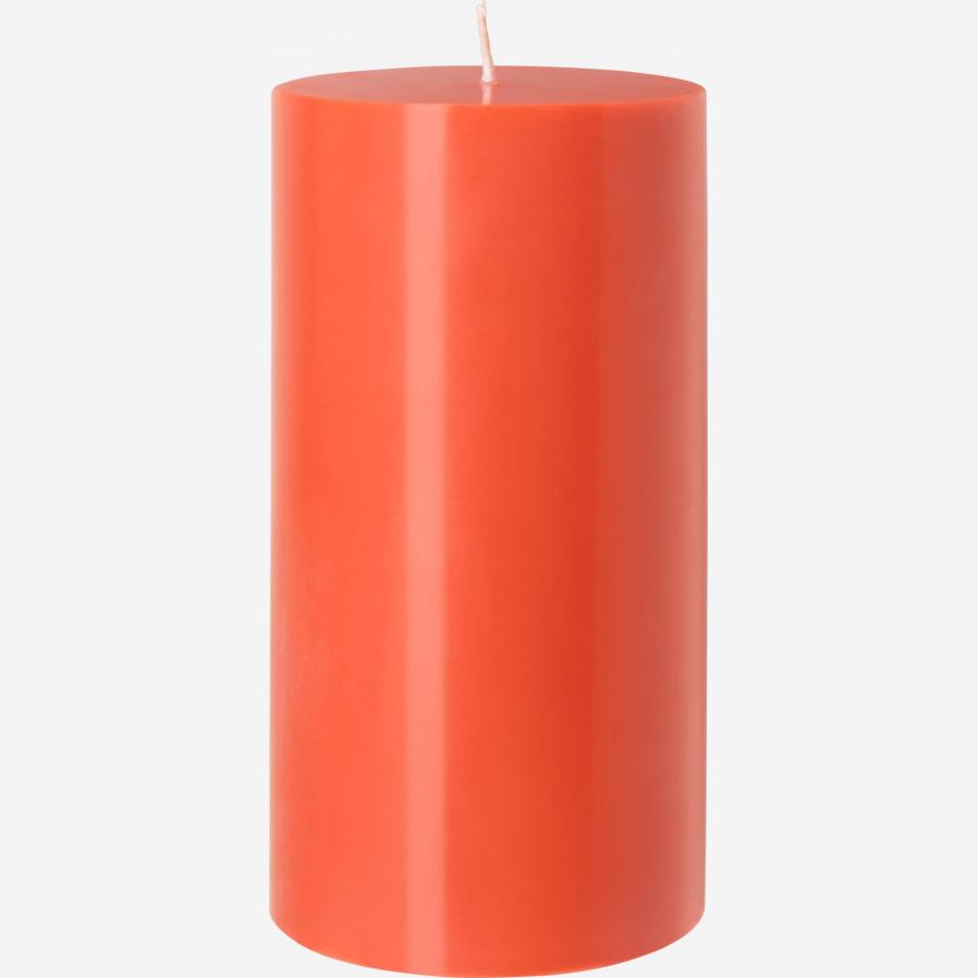 Cylindrical candle - 7.5 x 15 cm - Coral