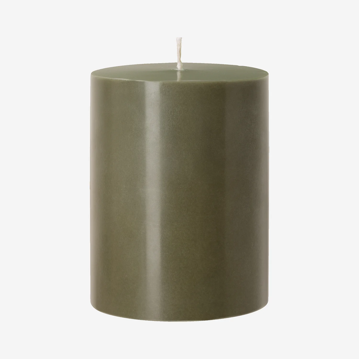 Bougie cylindrique - 7,5 x 10 cm - Kaki - 2
