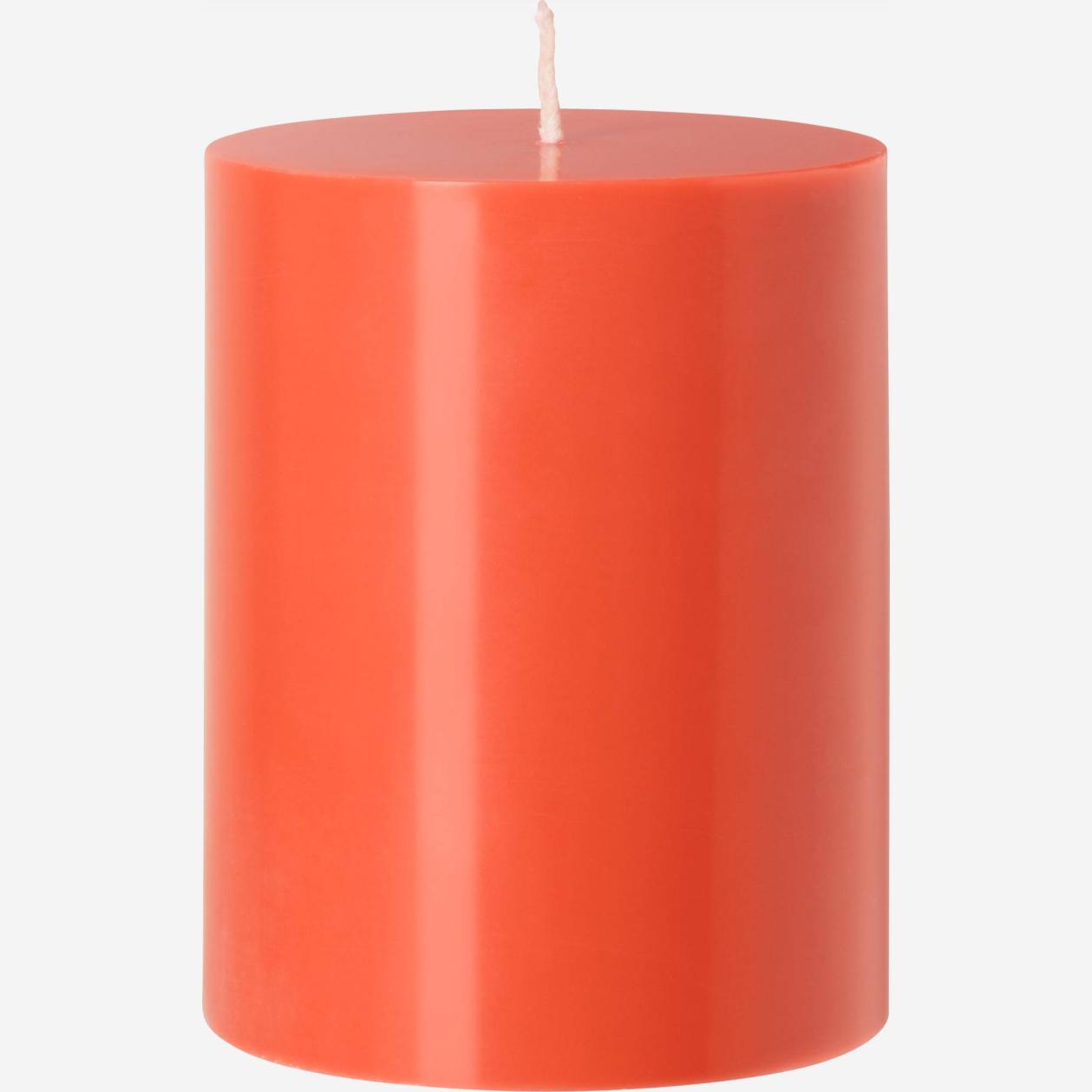 Cylindrical candle - 7.5 x 10 cm - Coral