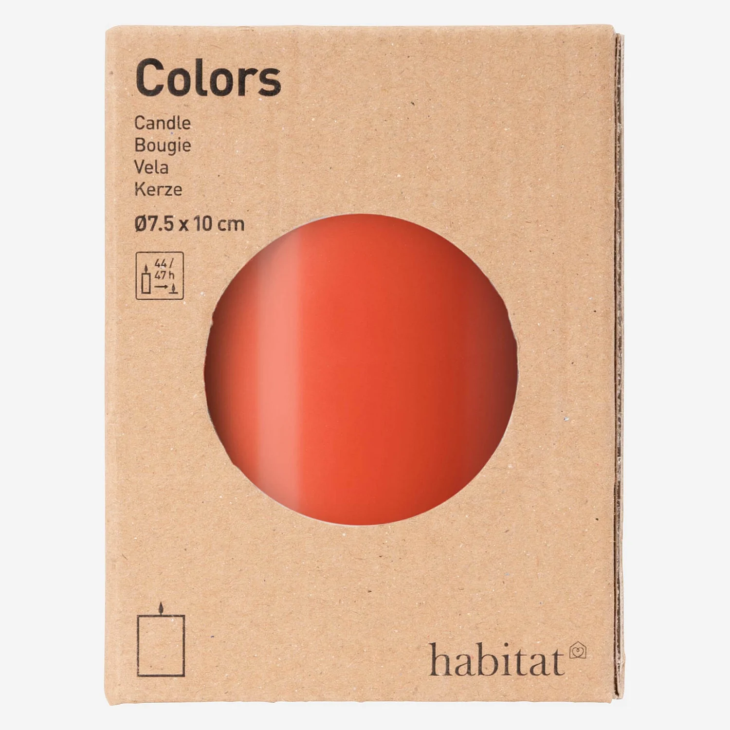 Stumpenkerze - 7,5 x 10 cm - Korallenfarben - 2