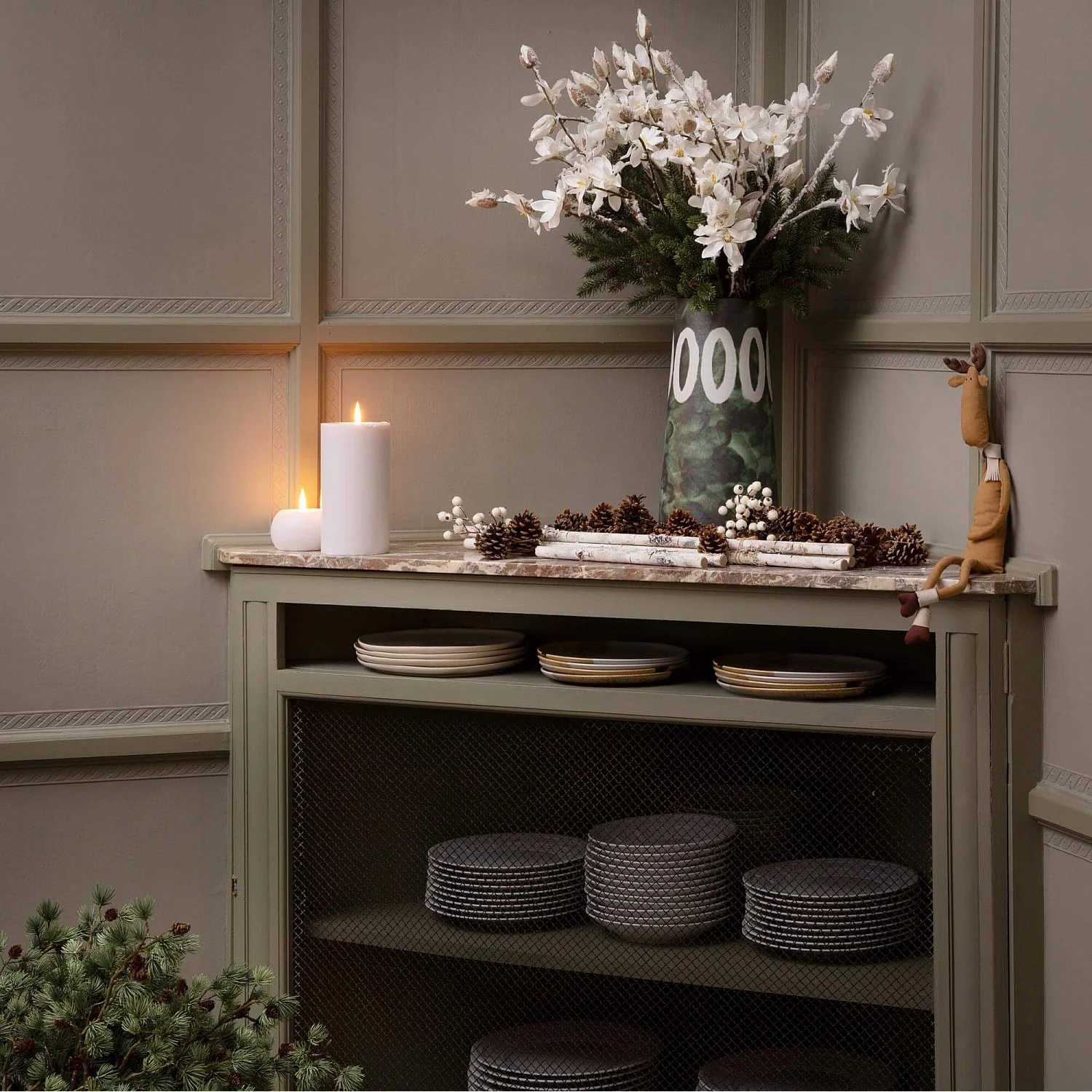 Bolvormige kaars - 10 cm - Wit - 2