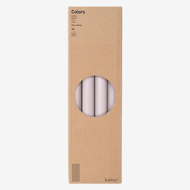 Lot de 4 bougies cierges - Blanc - 2