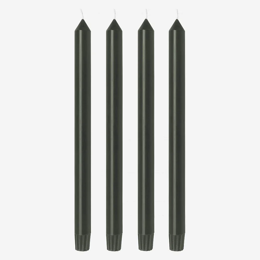 Lot de 4 bougies cierges - Gris foncé - 1