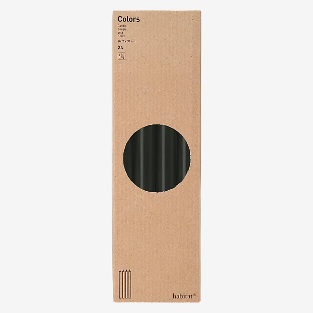 Lot de 4 bougies cierges - Gris foncé - 2