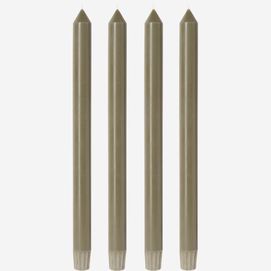 Set of 4 pillar candles - Khaki