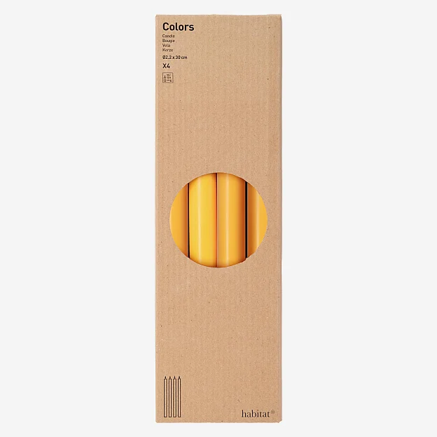 Set van 4 kaarsen - Geel - 2