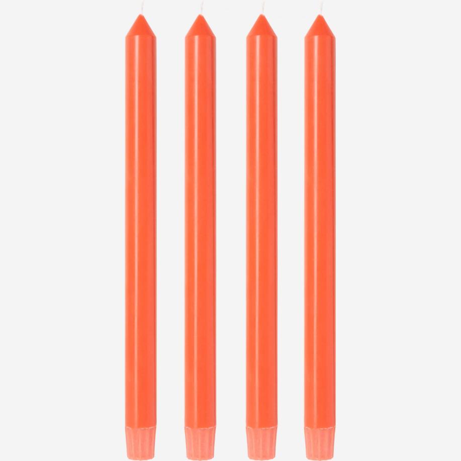 Set of 4 pillar candles - Coral