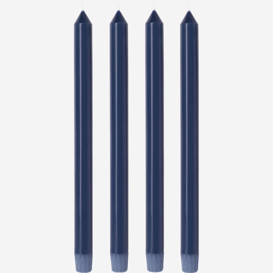 Lot de 4 bougies cierges - Bleu