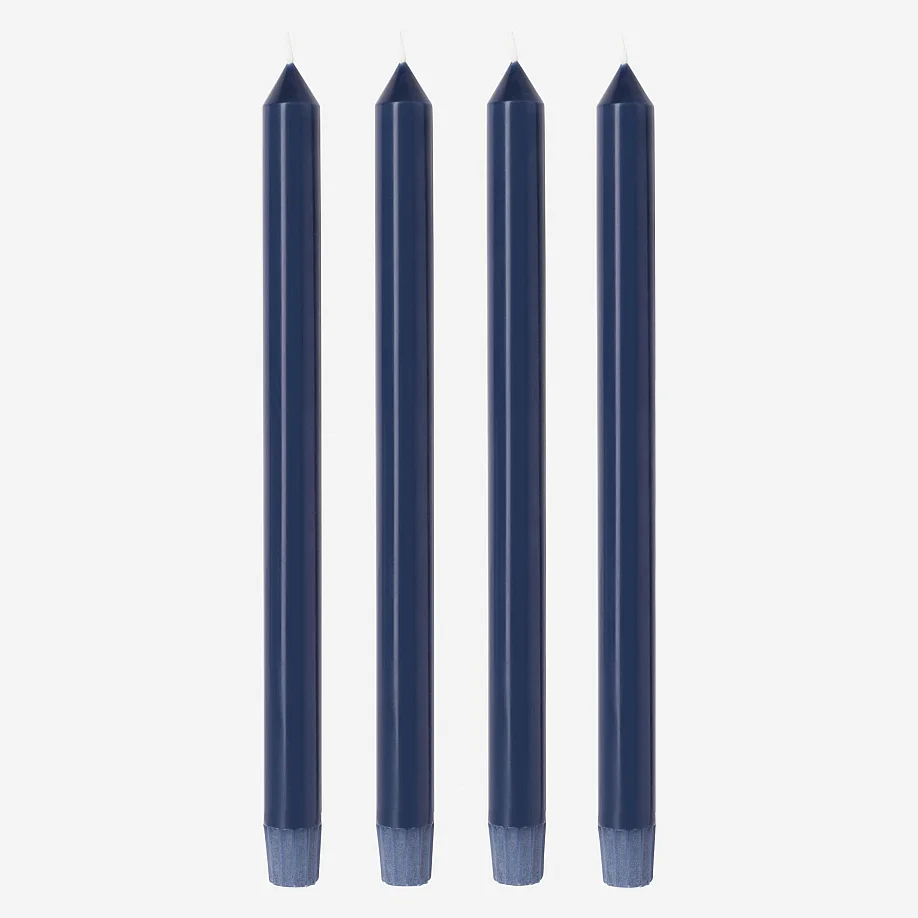 Lot de 4 bougies cierges - Bleu - 1