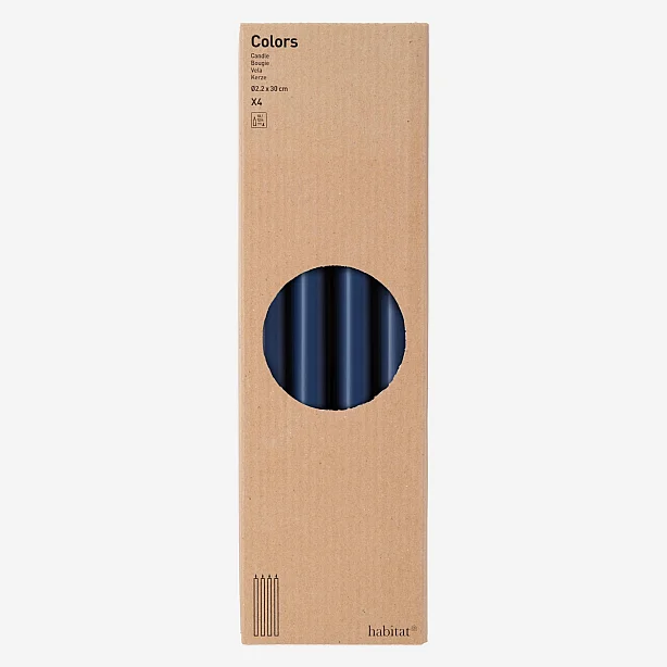 Lot de 4 bougies cierges - Bleu - 2