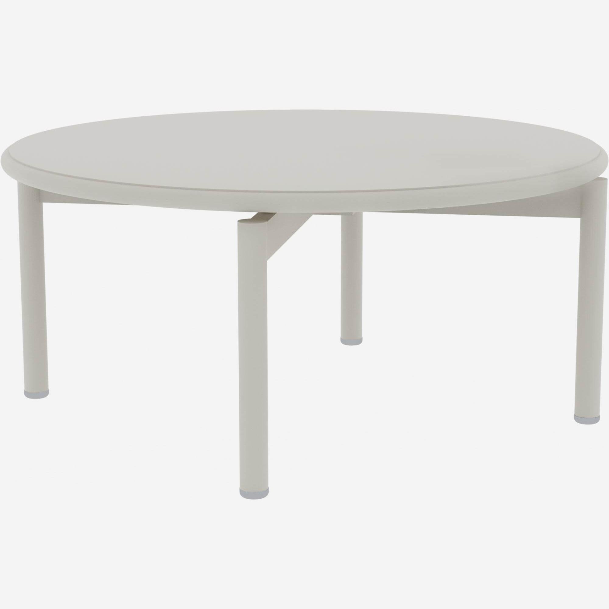 Table basse ronde de jardin en aluminium - Gris tourterelle