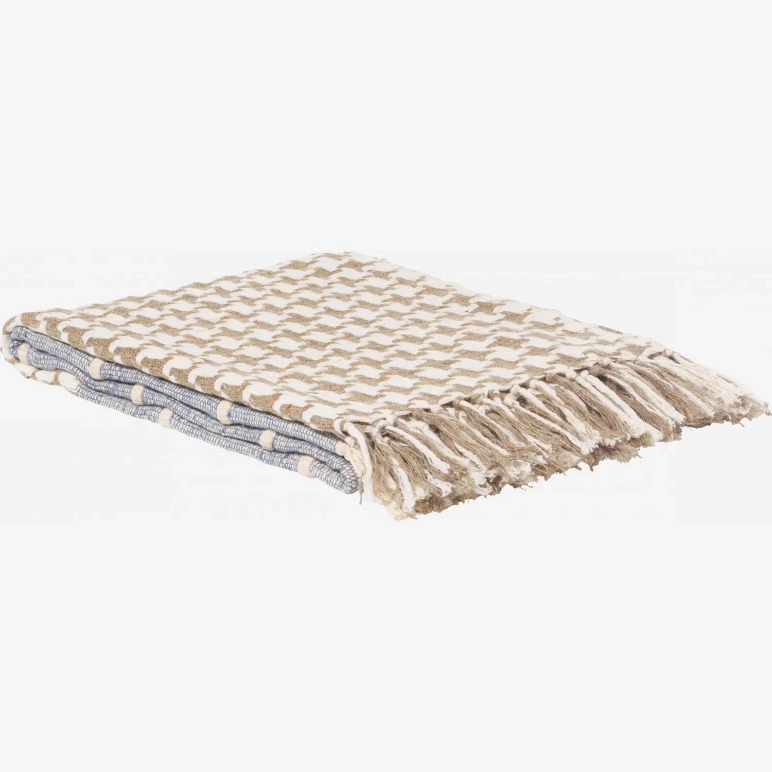 Plaid en coton - 130 x 170 cm - Bleu ciel