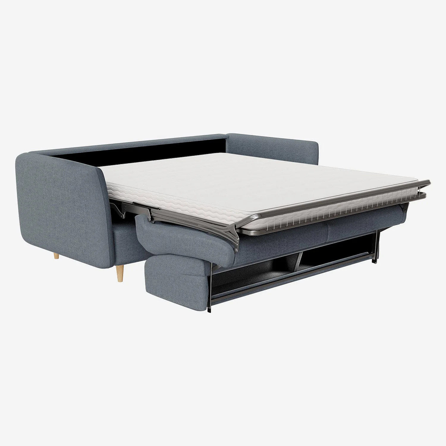 Sofá cama con somier de láminas de tela - Azul cielo - 3