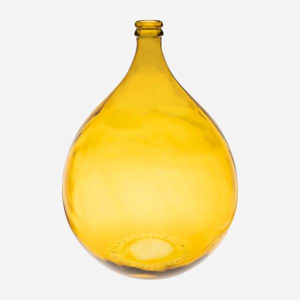 Vase dame jeanne en verre recyclé – 40 x 56 cm – Jaune